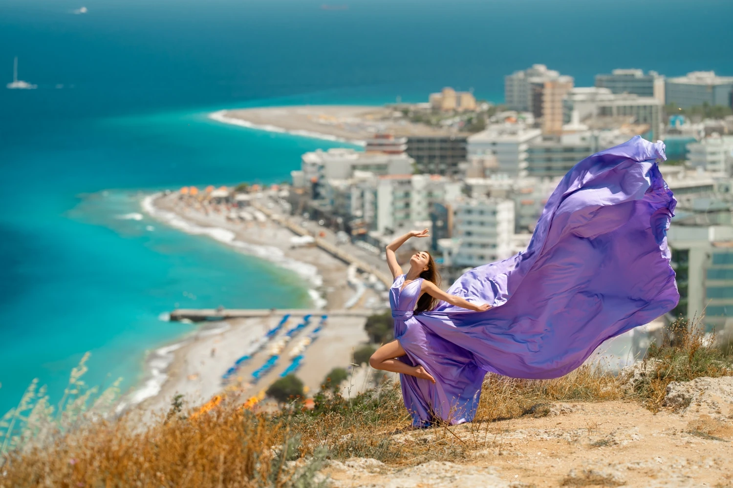 thumbnail image 2 of Off Shoulder Long Flying Dress Flying Gown For Photoshoot... 2 of 14